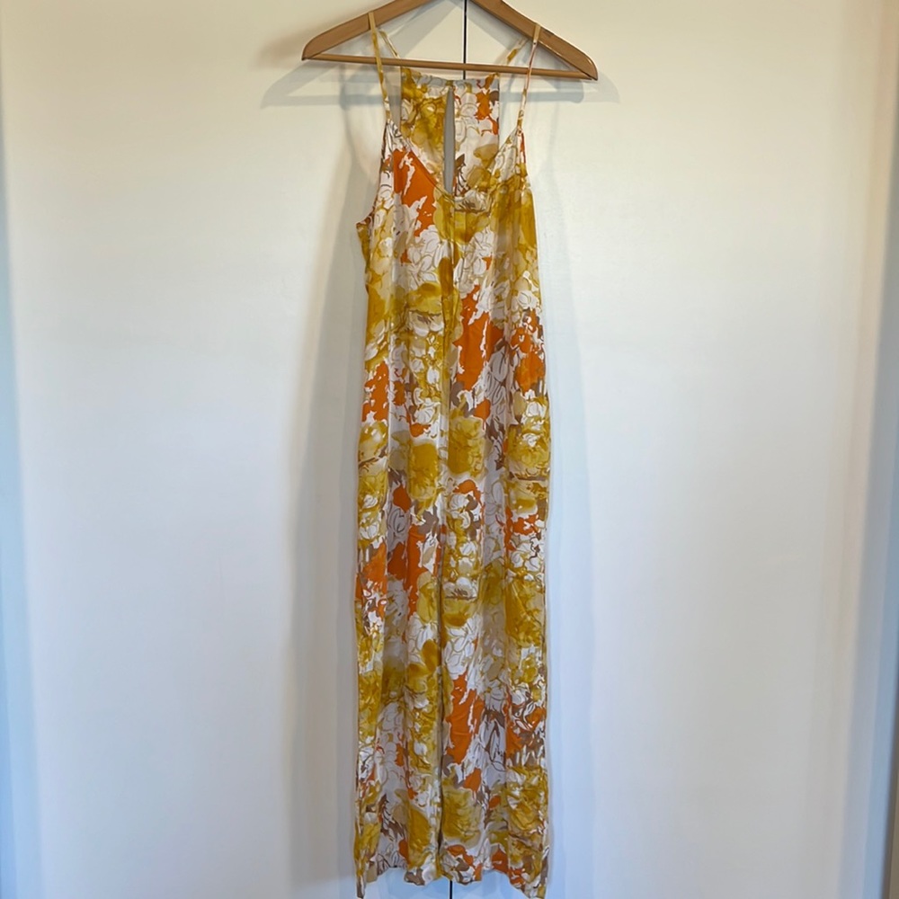 Vintage Mossimo Wide Leg Retro Floral Jumpsuit Size Small Boho
